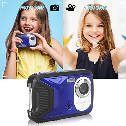 Heegomn Appareil Photo numérique étanche pour Enfants, 16MP Full HD 1080P, Zoom numérique 8X, caméra sous-Marine pour Adolescents/débutants (Bleu) - Image 3