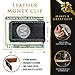My Personal Memories Custom Personalized Money Clip with Black and Brown Leather Engraved Customized Monogrammed Money Clips for Men