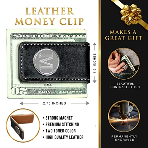 My Personal Memories Custom Personalized Money Clip with Black and Brown Leather Engraved Customized Monogrammed Money Clips for Men2