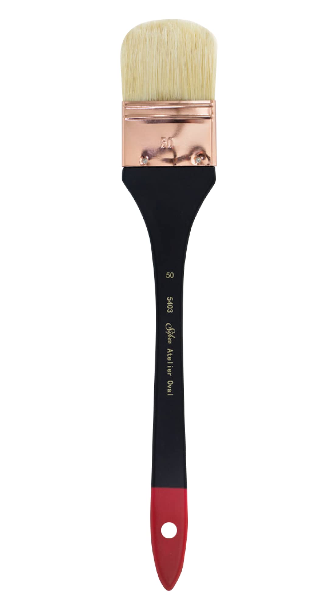 Silver Brush Limited 5403-50 Silver Atelier Oval Mottler Paintbrush for Oil, Acrylic, Watercolor, Gesso and Grounds, Varnish and Top Coat, Size 50, Xtra Long Handle