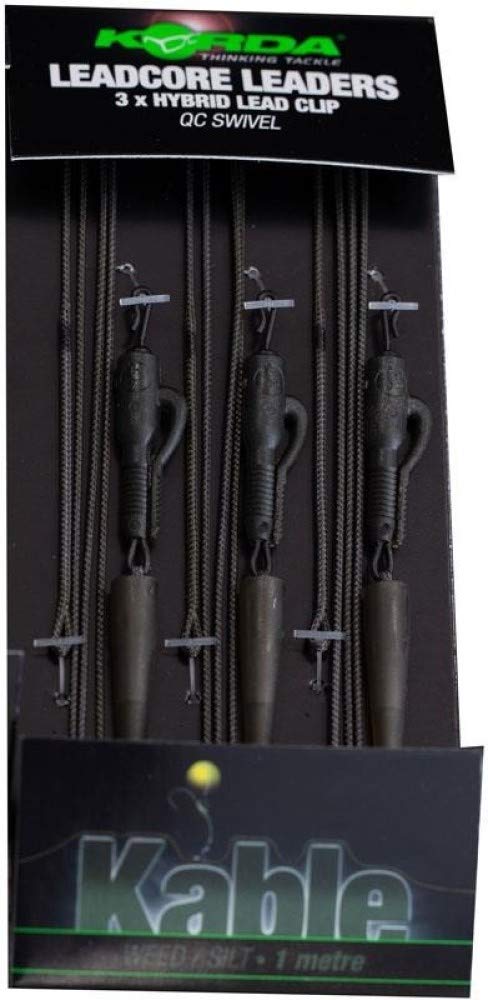 KORDA Leadcore Leader LEAD CLIP QC SWIVEL 3 szt - Weed/Silt -