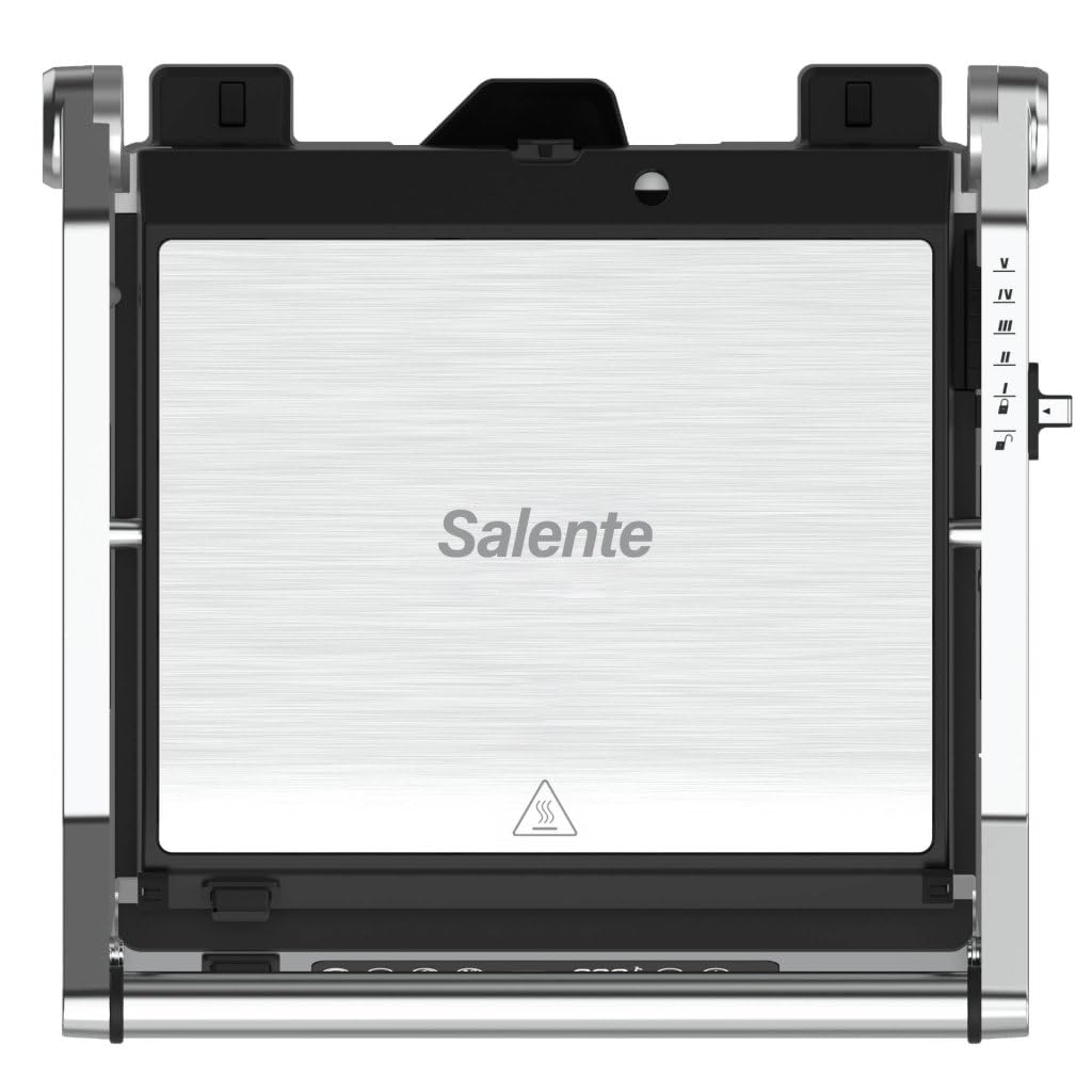 FlamePro - Barbacoa de contacto con sensor de temperatura externo, 8 programas, plancha antiadherente, 2200 W, placas desmontables, parrilla eléctrica para asar sin grasa