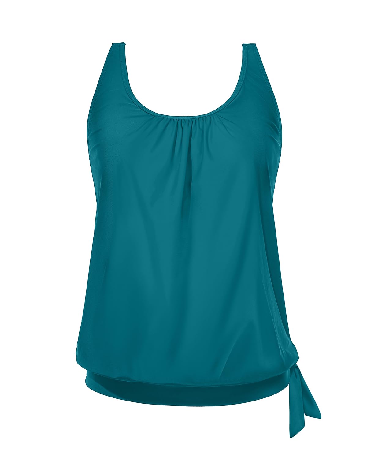 Yonique Womens Blouson Tankini Swim Top Loose Fit Strappy Bathing Suit