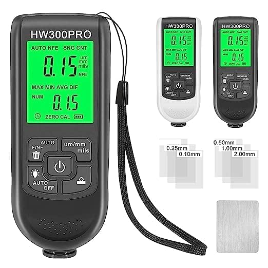 EUROLAB Coating Thickness Gauge Digital Paint Thickness Meter Ferrous & Non-Ferrous F & N Combine