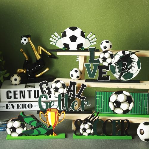 Image of Suzile 6 Pcs Soccer Table Centerpieces for Birthday Party Decorations
