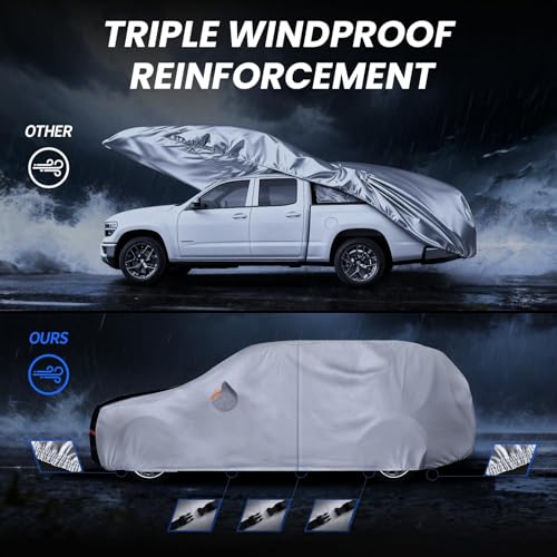 Image of Multi-Layer Car Cover Custom Fit for Toyota Prius(2011-2026), 100% Waterproof All Weather for Automobiles, Gift with Towel, Heavy Duty Car Covers for Rain Sun UV Protection with Door Zipper