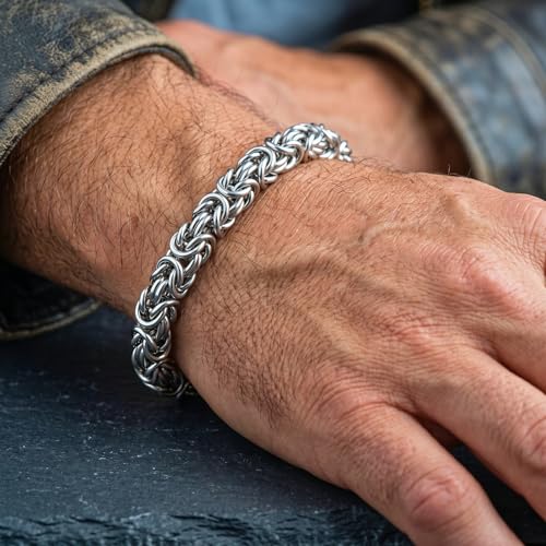 Image of THE MEN THING REINFORCED - 7mm Stainless Steel Bracelet, American Style - Hip Hop Biker Bracelet 8 inch with Lobster Claw Buckle for Men & Boys
