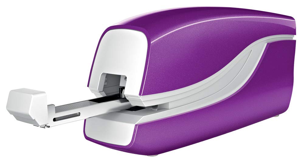 PETRUS 624825 - Grapadora eléctrica modelo E-310 (Alimentación 4 pilas 1,5V no incluidas) color violeta metalizado