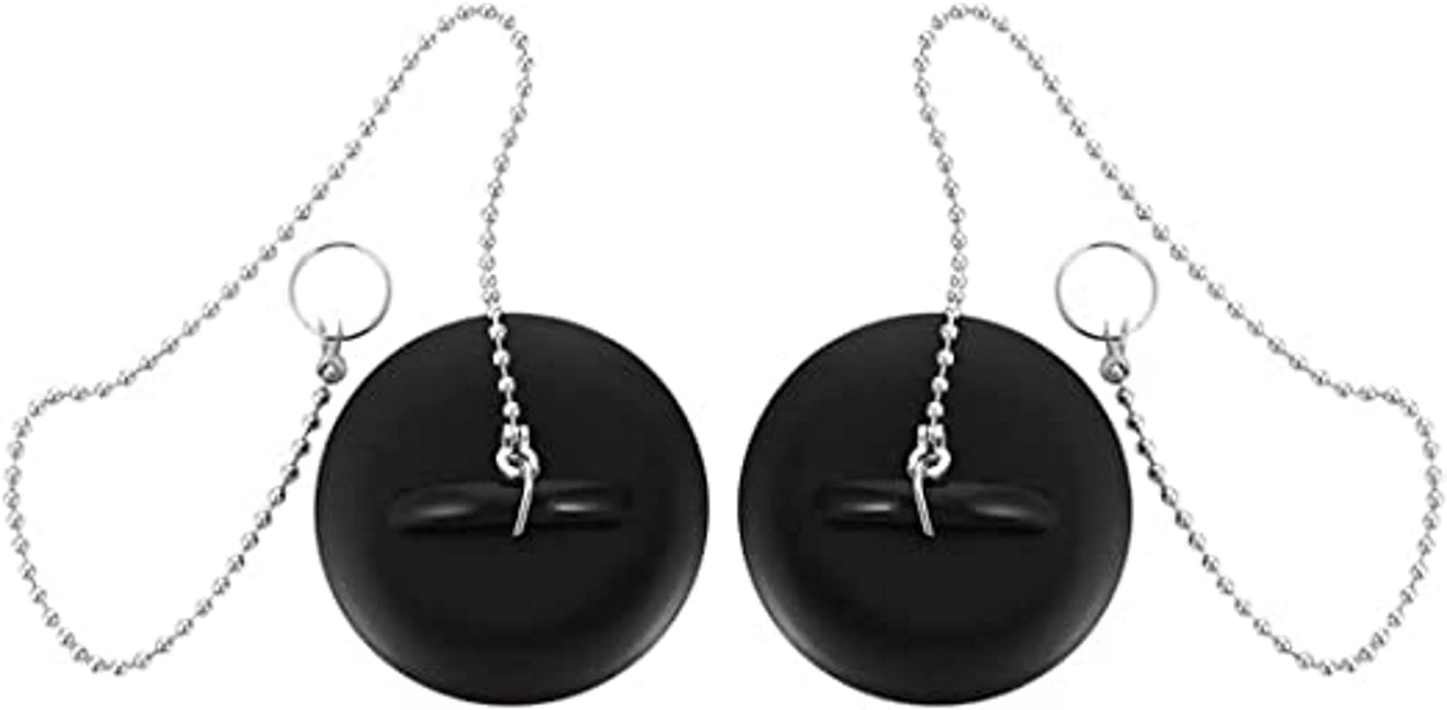Biella™ 2 Pcs 1.1/2 InchTub Stopper Bathroom Sink Drain Plug Silicone Bathtub Drain Stopper with Chains for Kitchen Bathtub Bathroom Sink Drains