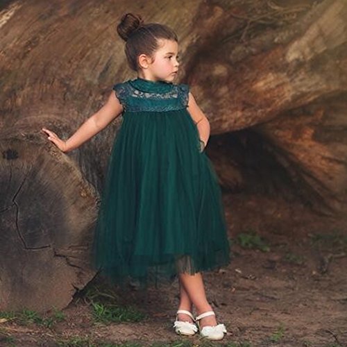 Colorful Childhood Girls Multi-Layer Tulle Lace Dress Princess Wedding Birthday Party Tutu Dress4