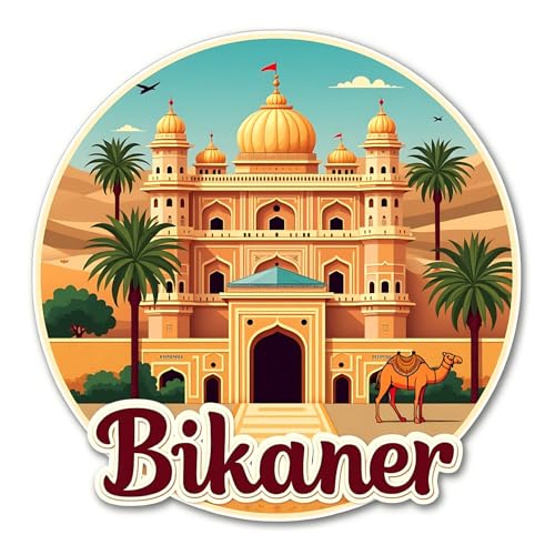 Image of Naxon Bikaner City Theme Souvenir Wooden Fridge Magnet for Refrigerator - Printed Fridge Magnet for Kitchen & Home Decor | Perfect Souvenir Gift | Size 3x3 in | Pack of 1