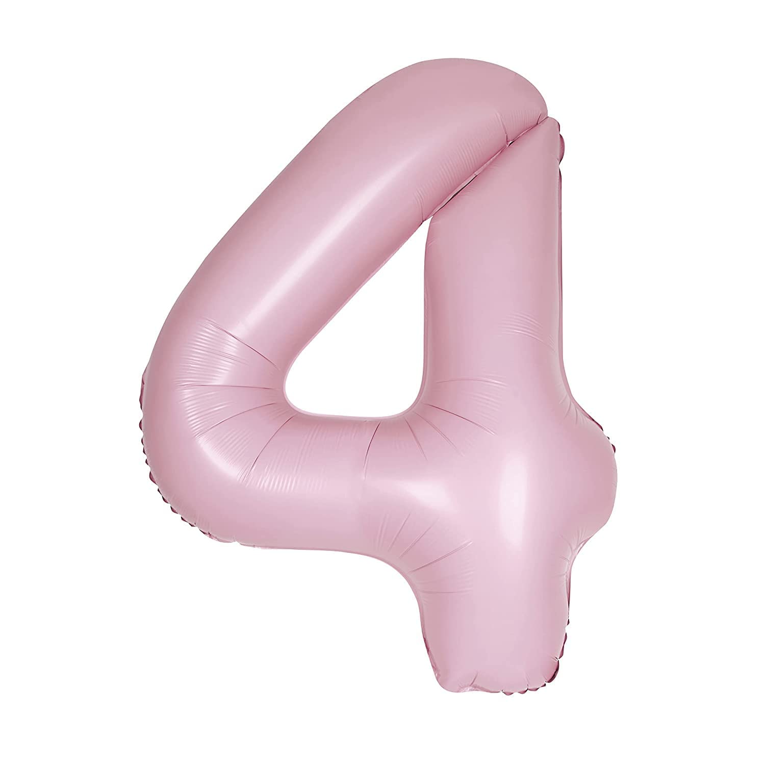 Giant Foil Number 4 Balloon - 86 cm - Matte Baby Pink