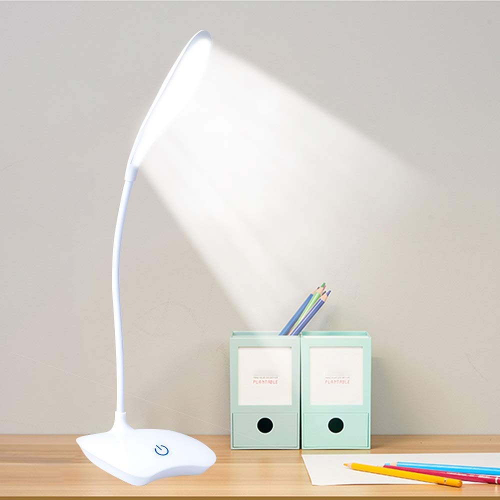 BYLNHGQOA Lámpara de mesa LED lámpara de escritorio con soporte recargable con batería 3 niveles de brillo lámpara de mesa estudio lectura lámpara de escritorio estudiante