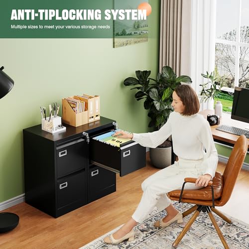 Letaya 2 Drawer File Cabinet With Lock,Metal Vertical Filing Cabinets For Home Office- Storage A4/F4/Letter/Legal -Assembly Required thumb #6