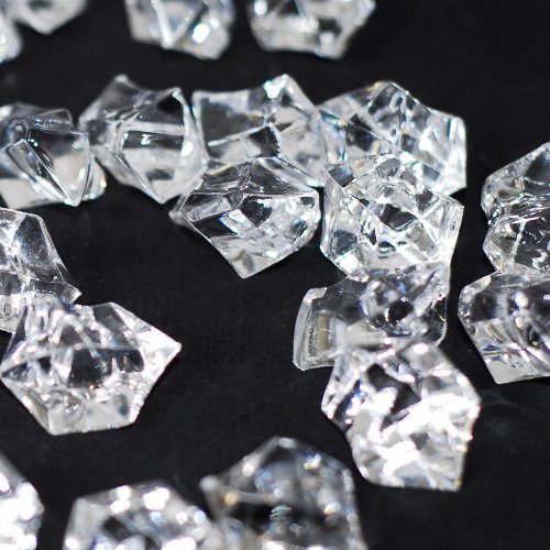 Acrylic Ice Rock Cubes 1 Lb Bag, Vase Filler or Table Decorating Idea (Clear)
