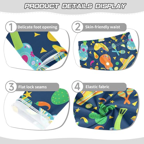 ZZKKO Girls Leggings Guitar Sombrero Maracas Toddler Girls Clothes Leggings for Girls Toddler Girls Leggings 3-4T3