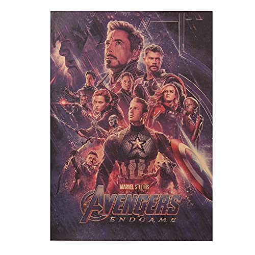 Vintage Marvel Superhero Avengers Endgame Poster 20 x14 Inch Ready to Frame Retro Kraft Paper Marvel Posters For Walls Old Style Marvel Movie Posters Wall Art Home Decor Avengers Posters For Boys Room