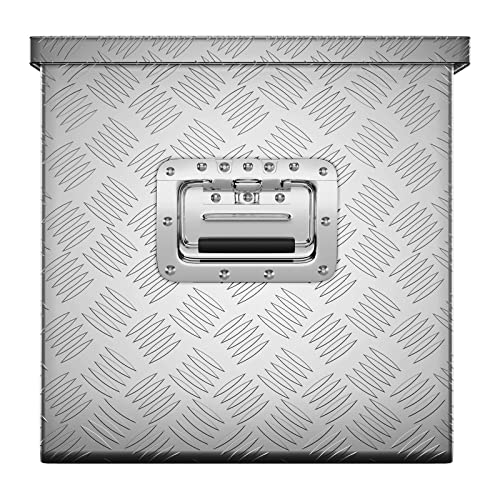 MSW Alubox abschließbar Werkzeugkasten ATB-1230 Deichselbox 150 L Transportbox Metallbox mit Deckel Riffelblech 124 x 38 x 38 cm Aluminiumbox