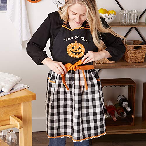 Dii Happy Halloween Collection Goth Style Spooky Kitchen Apron, One Size, Buffalo Check, Trick Or Treat #TOP3