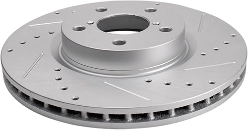 Miniatura 6 de Juego de rotores de freno recubiertos ranurados perforados delanteros de rendimiento para Subaru Impreza