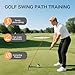tzvvi Golf Alignment Stick Holder, Golf Training Aid Teaching Equipment for Aiming, for Aiming, Putting, Full Swing Trainer, Posture Corrector, Golf Swing Trainer with Metal Sticks (Black)