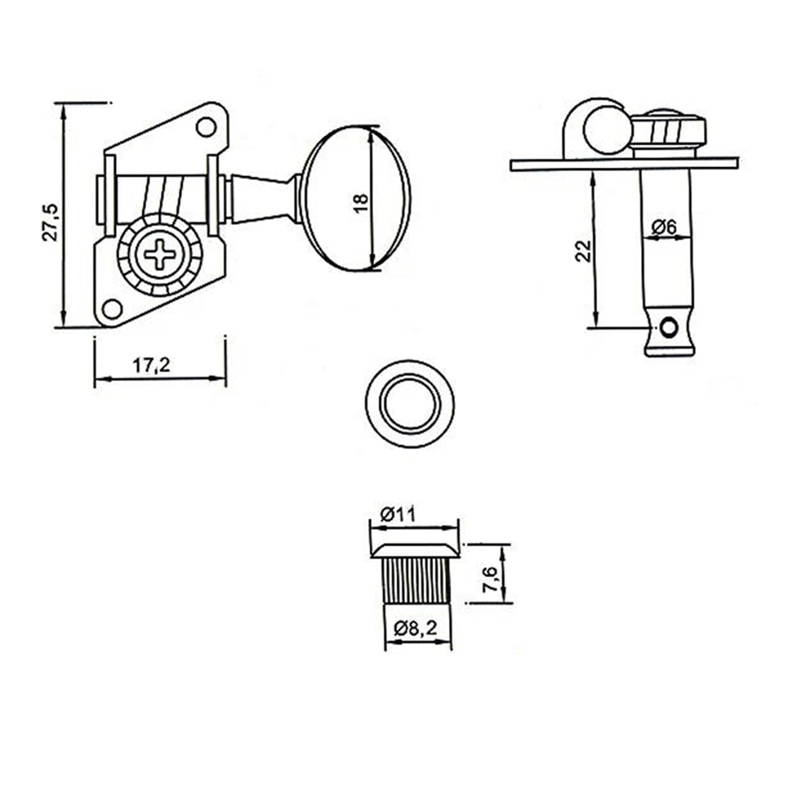 Guitar String Tuning Pegs Metal String Tuning Pegs Silver Folk Open Knob