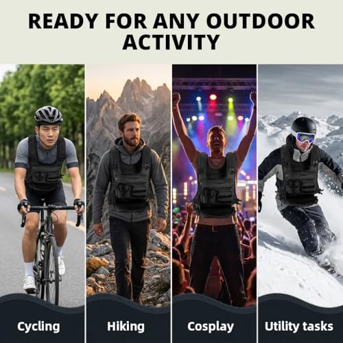 Image of Proberos Tactical Vest, Trail Hydration Vest, Oxford Cloth Outdoor Vest with Multi-Pocket Storage, MOLLE-Compatible, Adjustable Shoulder Straps & Quick-Release Buckles, Mesh Back Panel for Running