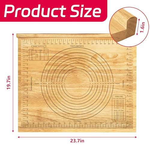 Tabla para amasar grande de madera 24x20 pulgadas miniatura 3