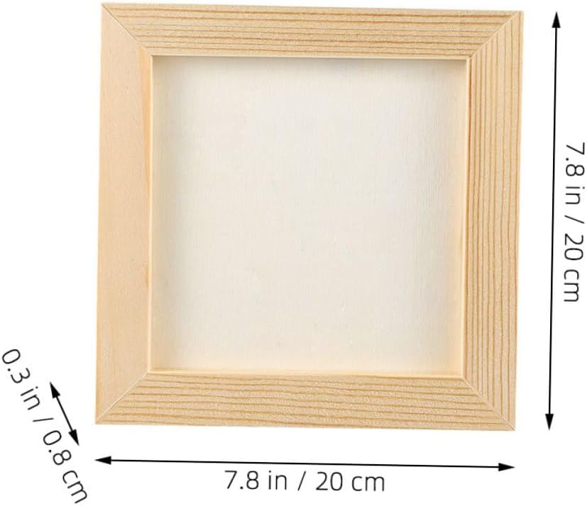 5 Pcs DIY Painting Blank Wood Picture Frames 16.5x16.5cm Craft Photo Frames for ’s Room Décor