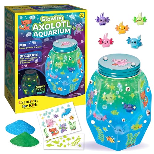 Image of Creativity for Kids Glowing Axolotl Aquarium - Axolotl Crafts and Toys for Girls and Boys, STEM Science Kits for Kids, Craft Kits and Axolotl Gifts for Girls and Boys (Ages 6+)