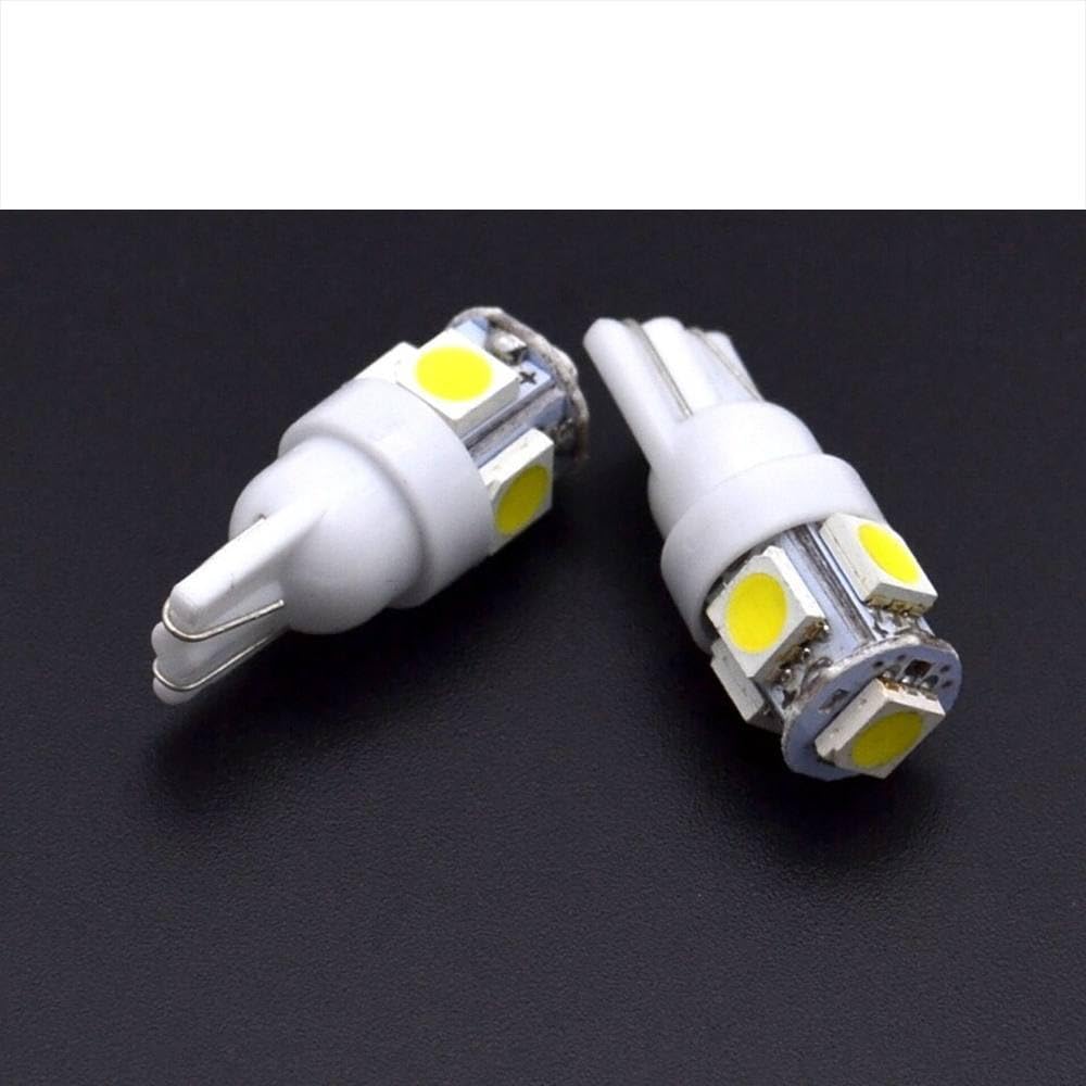 10PCS T10 194 168 W5W 6V-12V 5050 5 SMD 5 LEDs LED Light Bulb Clearance Light Parking Light Indicator Reading Lamps