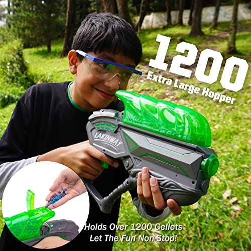 Gel Splatter Ball Gun For Kids - Electric Gel Ball Blaster Splat Guns For Adult, Automatic Orbeez Gun Big Pistol With Goggles & 20000 Water Beads & 1200+ Large Hopper, Toys Gifts For Boys Age 8-12-14+ #TOP3