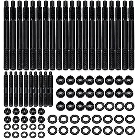 PQY 12-Point Cylinder Gasket Head Stud Bolts Nuts Kit Compatible with 04-19 Chevy LS1 LS3 5.3L 5.7L 6.0L Engines​ 234-4317 Cover