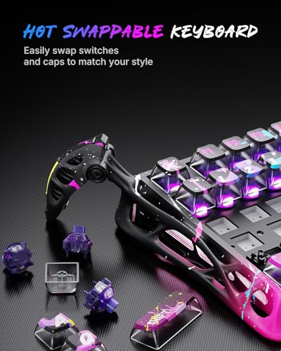 Image of GravaStar Mercury V75 Pro 75% Hall Effect Magnetic Switch Gaming Keyboard, Only Wired, Hot‑Swappable, 8000 Hz Polling, Dual‑Zone RGB, Semi‑Aluminum Frame