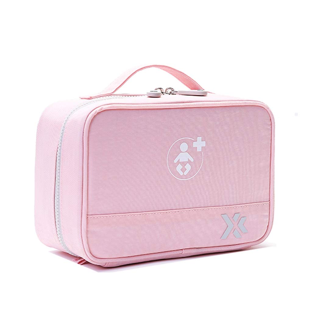 XMING Pecho de la Medicina del Recorrido al Aire Bolso médico del hogar Mini Material Sanitario Bolsa pequeña Caja Portable de la Medicina (Color : Pink, Size : 19 * 10 * 13cm)