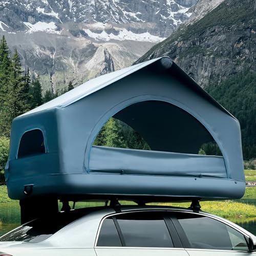 Tente de toit gonflable – Portable facile à installer quatre saisons, coupe-vent, imperméable, résistante au soleil, tente dôme de camping pour voitures et SUV