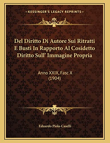 Del Diritto di Autore sui Ritratti e Busti in