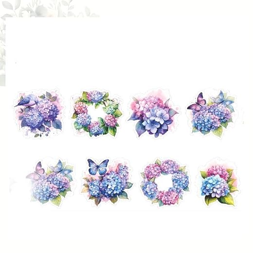 1 Roll of Plant Flower Sea Flower PET Tape Stickers, Hand Account Material Stickers Tape, Notebook, Diary DIY Material Decoration, 2m Long and 5cm Wide - Style7