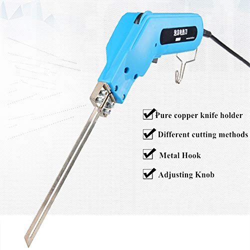 110V Electric Hot Knife Heat Cutter Carving Knife Styrofoam Sponge Cutting Tool Kit with Blades & Accessories Hand held (With straight blade)
