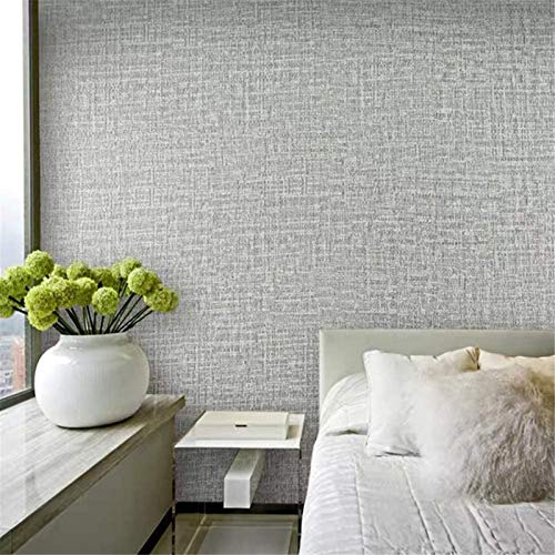 Yancorp 10Ft Textured Fabric Gray Wallpaper Faux Grasscloth Grey Peel And Stick Wallpaper Self-Adhesive Wallpaper Linen Removable Wallpaper Cabinets Counter Top Liners #TOP6