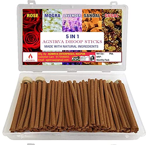 Image of Agnirva Dry Dhoop Batti Long Lasting Combo Set Dhoop Sticks for Prayer (Without Charcoal and Bamboo) 450 gm Pack