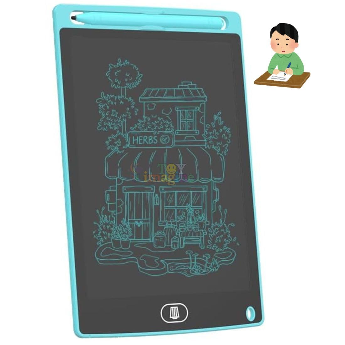 Toy Imagine Kids Writing Pad, LCD Drawing Tablet, Blue, with Stylus Pen-image-31