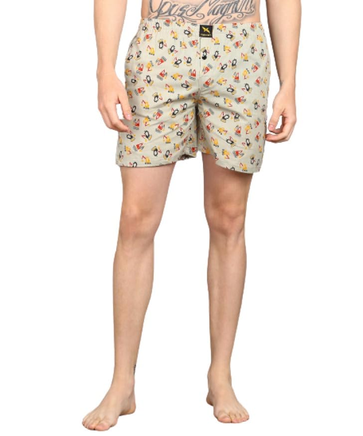 TIGER MANSPEED Men's Cotton Blend Printed Boxer Shorts with Side Pockets -02