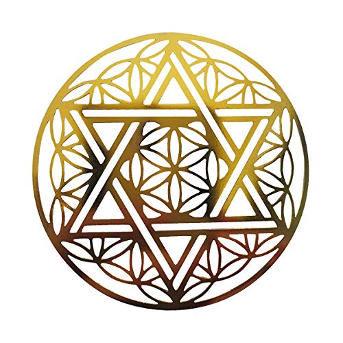 wave the stone フラワーオブライフx六芒星(ダビデの星)(8x8cm) ヘキサグラム (hexagram)ヒーリング プレート カード 浄化 金属製 古代神聖幾何学 エナジーパワー wave the stone フラワーオブライフx六芒星(ダビデの星)(8x8cm) ヘキサグラム (hexagram)ヒーリング プレート カード 浄化 金属製 古代神聖幾何学 エナジーパワー