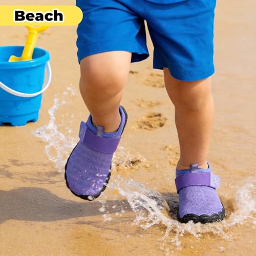 Image of Mishansha Kids Water Shoes Quick-Dry Wide Toe Box Non-Slip Barefoot Shoes Beach Pool Swim Shoes