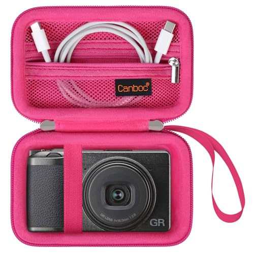 Sac caméscope pour Ricoh GR IIIx, la pochette de voyage idéale en rose rouge