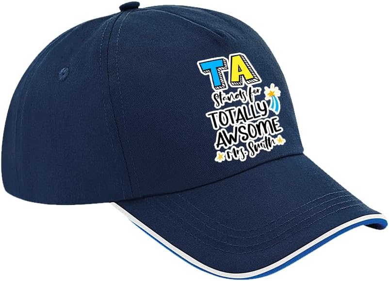 Getagift Personalised TA Stands for Totally Awesome, Teaching Assistant Gift, Cotton Authentic 5 Panel Piped Cap, Unisex Sports Cap.
