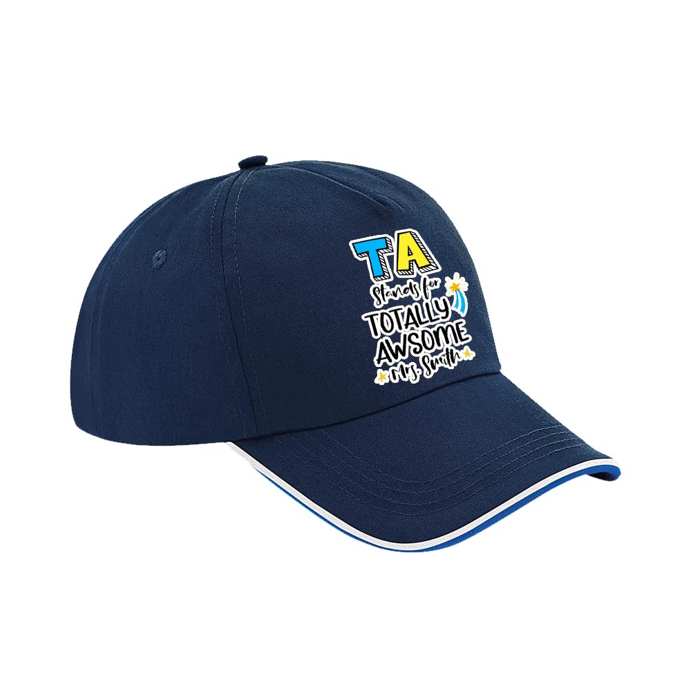 Getagift Personalised TA Stands for Totally Awesome, Teaching Assistant Gift, Cotton Authentic 5 Panel Piped Cap, Unisex Sports Cap.