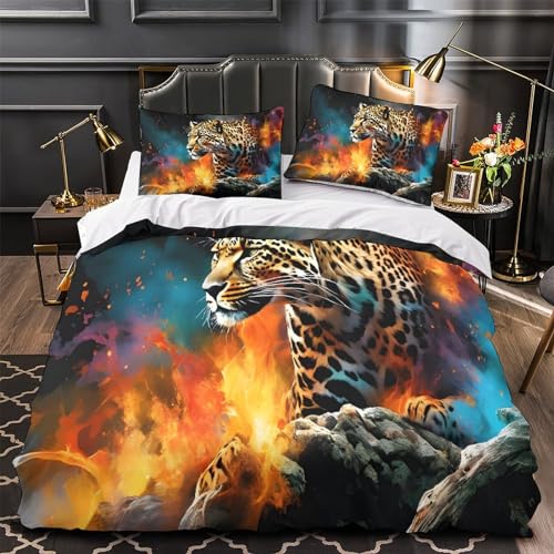 Housse de couette léopard en feu 3D pour transformer la chambre des ados - 4
