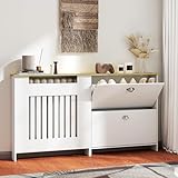 HOMCOM Cubre Radiadores con Zapatero, Blanco